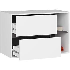 MOBILE DA BAGNO SOTTO LAVABO VAMI W90 2SZ 2P PK BIANCO / GRIGIO GRAFITE