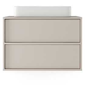 Mobiletto sotto lavabo da appoggio Mossy, 80 cm, cashmere, lectus