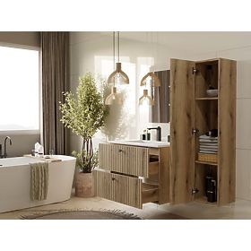 MOBILETTO SOTTO LAVABO TIGO 80 2S ROVERE EVOKE SCANALATO FRONTALE + LAVABO
