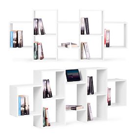 Moderna mensola sospesa con 8 ripiani bianca, MODERNHOME