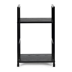 Moderno scaffale in legno comodino 2 ripiani LOFT nero, MODERNHOME