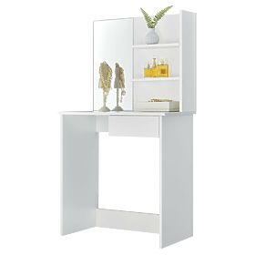 Moderno tavolo da toeletta cosmetico con grande specchio e scaffali ModernHome