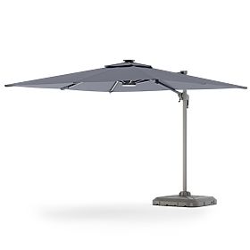 Ombrellone da giardino a sbalzo Shade Deluxe 4x3 m con custodia e illuminazione LED solare, girevole