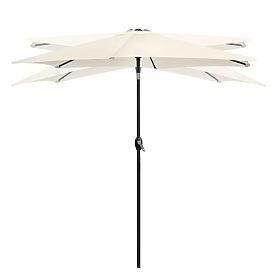 Ombrellone da giardino pieghevole regolabile 210 cm beige