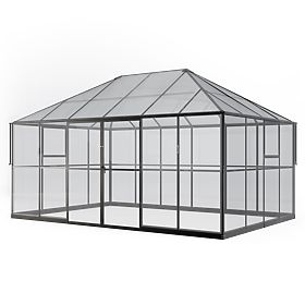Orangeria da giardino EcoGlass Gazebo Standard con base 12 m² vetro temperato 4 mm, policarbonato 6 