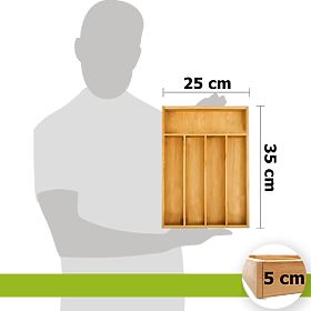 Organizzatore per posate in bambù GAEL