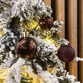 PALLINE DI NATALE MARRONI 34 PEZZI SYSD1688-038