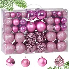 PALLINE DI NATALE ROSA 100 PEZZI KL-21X03