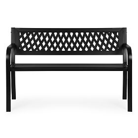 Panchina da giardino con schienale a griglia 120x50 cm in metallo nero MultiGarden, MultiGarden