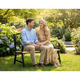 Panchina da giardino in acciaio e ghisa TITO