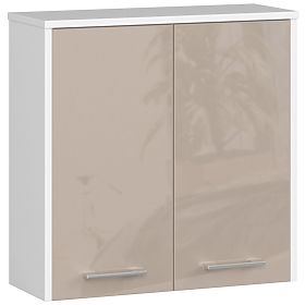 Pensile sospeso W 60 cm FIN 2D - bianco-cappuccino lucido