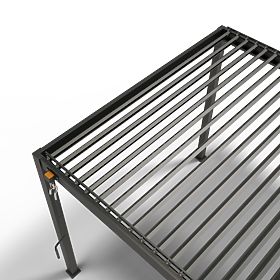 Pergola da giardino autoportante Antilla in alluminio, 4x3 m, bioclimatica, lamelle mobili, antracit