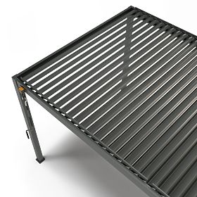 Pergola da giardino autoportante Antilla in alluminio, 6x3 m, bioclimatica, lamelle mobili, antracit