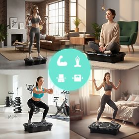 Piattaforma vibrante anticellulite dispositivo massaggiante con espansori + telecomando ModernHome