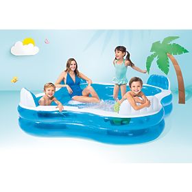Piscina da giardino con sedili gonfiabili 229x229cm Intex 56475, INTEX