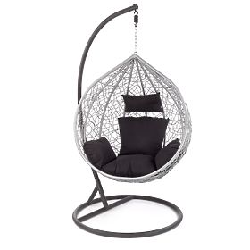 Poltrona da giardino EGGY grigia/nera (3p=1ks)