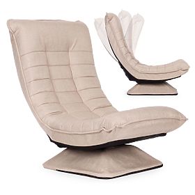 Poltrona girevole relax con lettino regolabile per soggiorno beige ModernHome