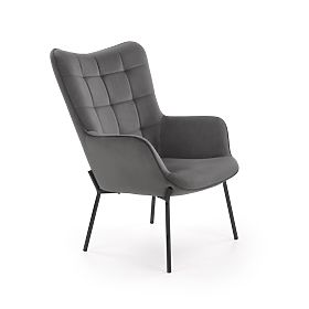Poltrona relax CASTEL nera / grigio cenere chiaro