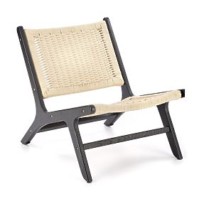 Poltrona relax FODEN, nero / naturale (1p=1pz), Halmar