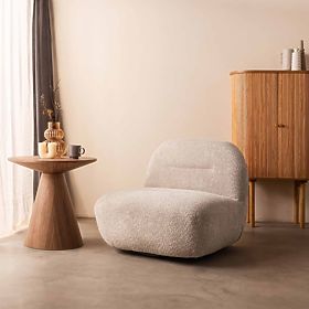 Poltrona relax Giorgia con base girevole, grigio-beige, lectus