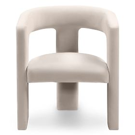Poltrona Relax Lory, beige chiaro, in velluto