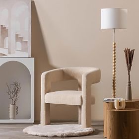 Poltrona Relax Lory, bouclé, beige, lectus