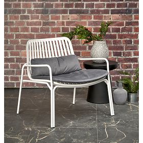 Poltrona relax MELBY, struttura - bianca, rivestimento - grigio (2p=6ks), Halmar