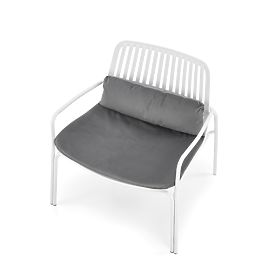 Poltrona relax MELBY, struttura - bianca, rivestimento - grigio (2p=6ks), Halmar