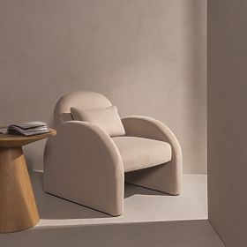 Poltrona Relax Rainbow beige chiaro, velluto, arrotondata, lectus