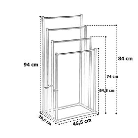 Porta asciugamani a 4 bracci TORMES nero