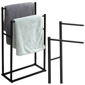 Porta asciugamani con 2 bracci TORMES nero