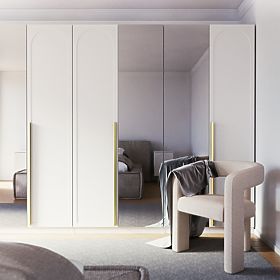 Porta per armadio Neroli, 45,6 cm, pannello ad arco, bianco, destro, lectus