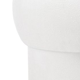 Pouf imbottito Bloop, rotondo, bianco