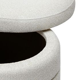 Pouf imbottito Layer con spazio di archiviazione, beige
