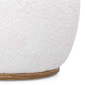 Pouf imbottito Stone, bianco, forma arrotondata