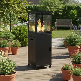 Riscaldatore a gas radiante radiatore 13 kW in vetro per giardino patio riduttore pietre vulcaniche, MultiGarden