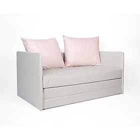Divano letto Jack - grigio chiaro / rosa cipria, SFM