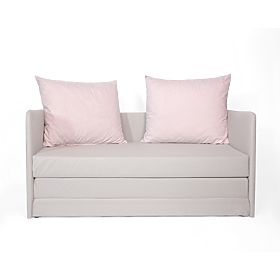 Divano letto Jack - grigio chiaro / rosa cipria, SFM