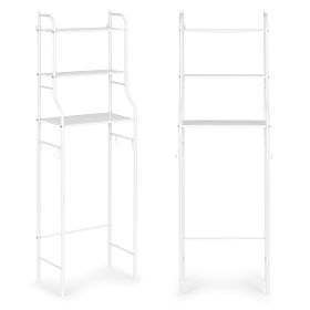 Alto scaffale WC per bagno sopra il WC 3 ripiani struttura in alluminio, MODERNHOME