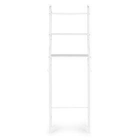 Alto scaffale WC per bagno sopra il WC 3 ripiani struttura in alluminio, MODERNHOME