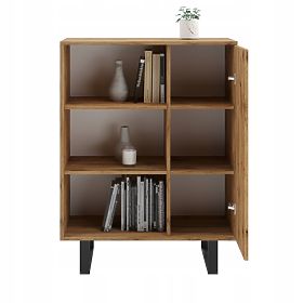 Scaffale armadio Fondi rovere craft dorato - nero, decorazione a lamelle