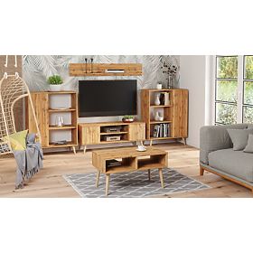 Scaffale armadio Fondi rovere craft dorato, stile scandinavo