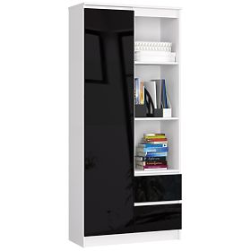 SCAFFALE DA UFFICIO R 80 cm CLP R11 PK BIANCO / NERO LUCIDO