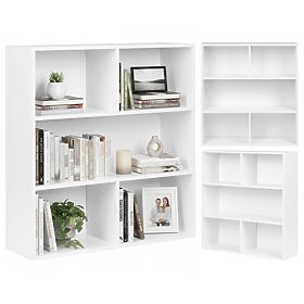 Scaffale moderno da terra per soggiorno e camera da letto 3 livelli bianco ModernHome, MODERNHOME
