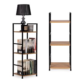 Scaffale moderno in legno con struttura in metallo LOFT 3 ripiani, MODERNHOME