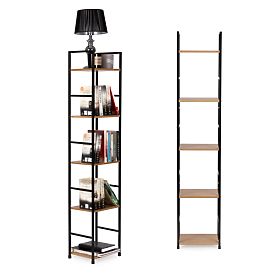 Scaffale moderno in legno con struttura in metallo LOFT 5 ripiani, MODERNHOME