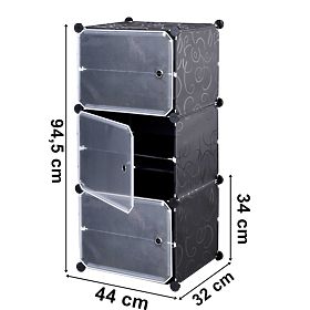 Scarpiera modulare armadio Pola nero