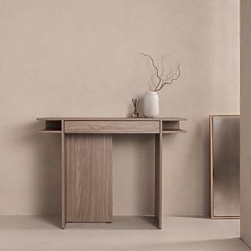 Scrivania/console con cassetto Kanso, rovere perlato