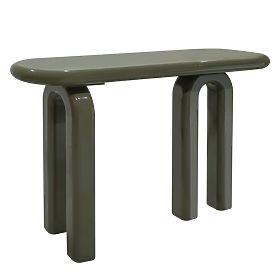 Scrivania/console Flambe 120 cm, verde/grigio, lucida