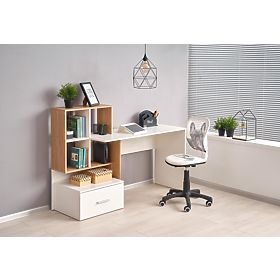 Scrivania GROSSO - rovere dorato / bianco, Halmar